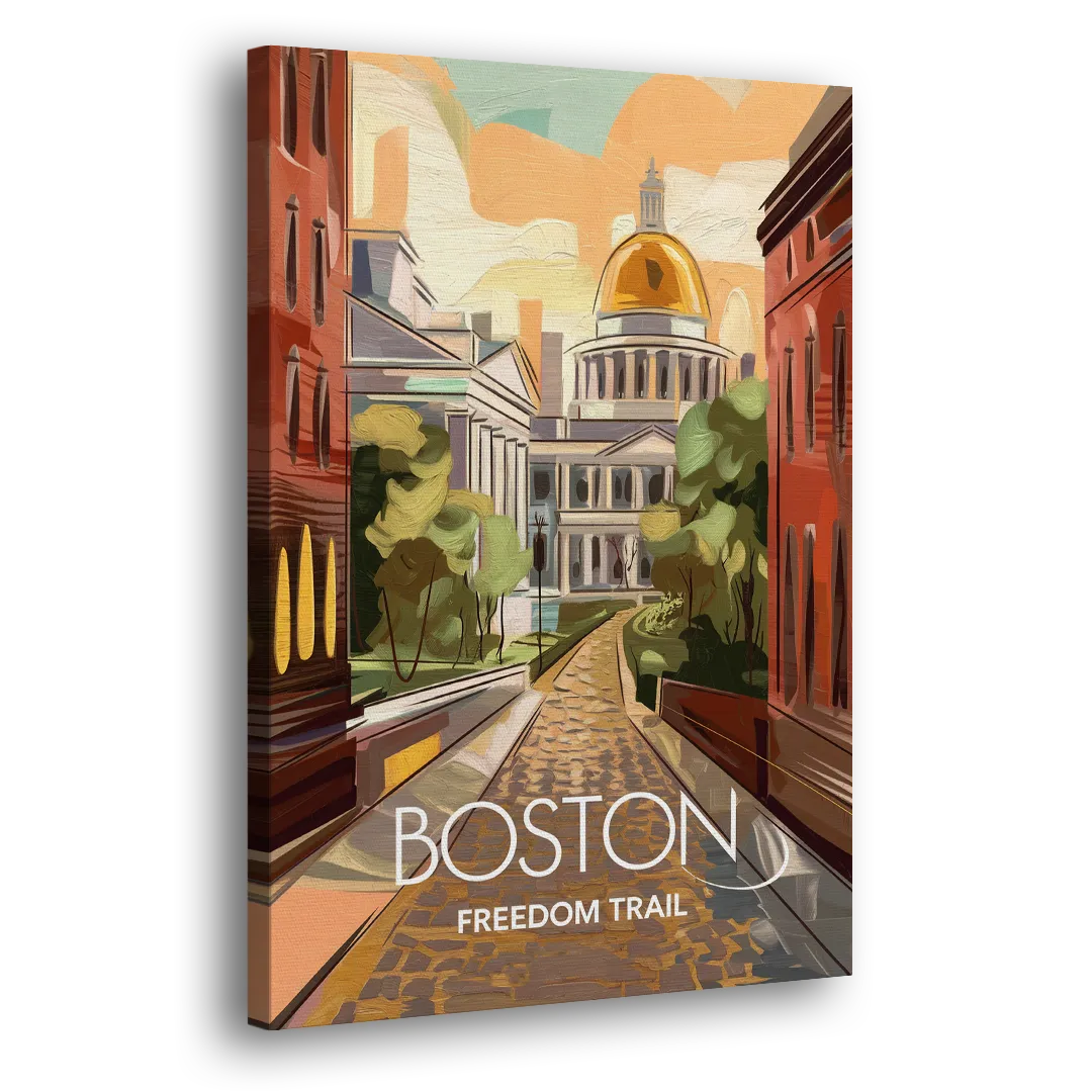 Boston Freedom Trail Highlights - Canvas Print Art Sides