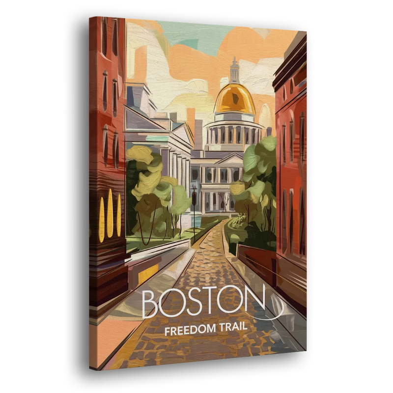 Boston Freedom Trail Highlights - Canvas Print Art Sides