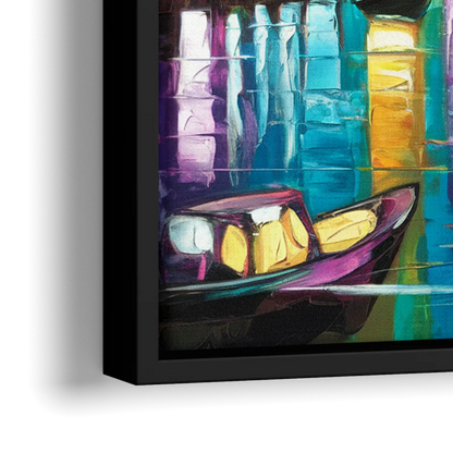 Miami Downtown Energy - Close-Up Black Frame Canvas
