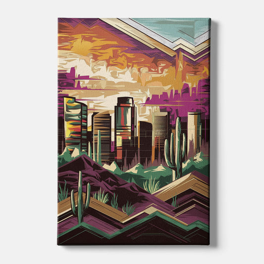 Phoenix Skyline at Sunset - Canvas Wall Art