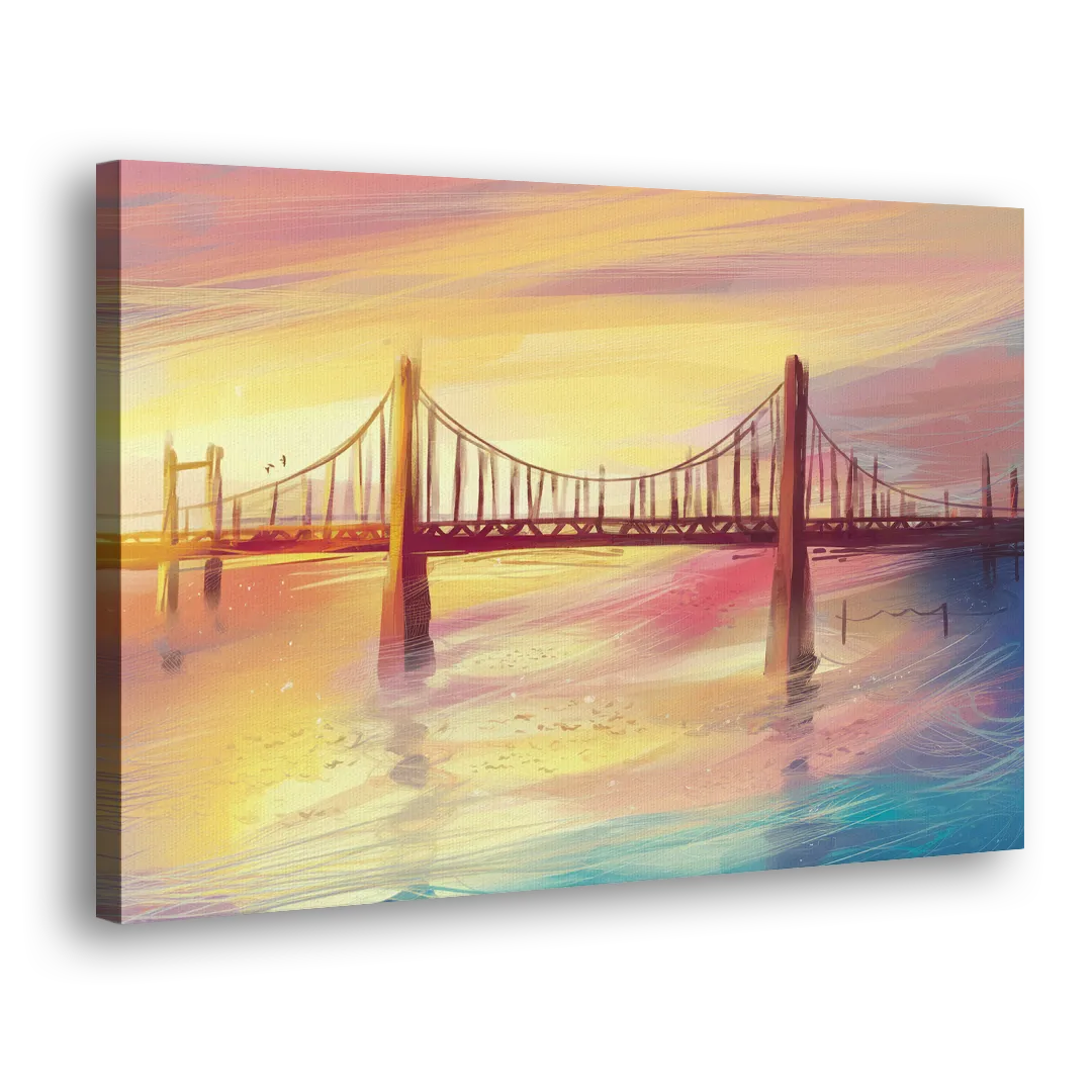 Chesapeake Bay Bridge Reflections - Canvas Print Art Sides