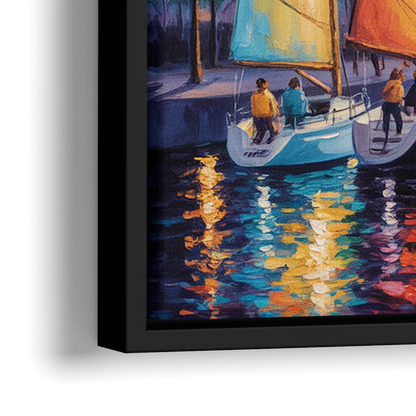 Vieux Port de Montral - Close-Up Black Frame Canvas