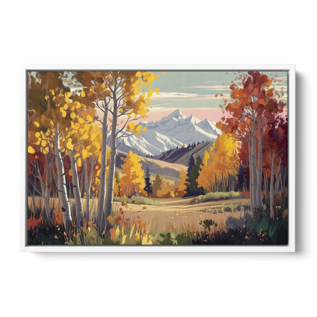 Aspen Majestic Landscape - White Frame Canvas