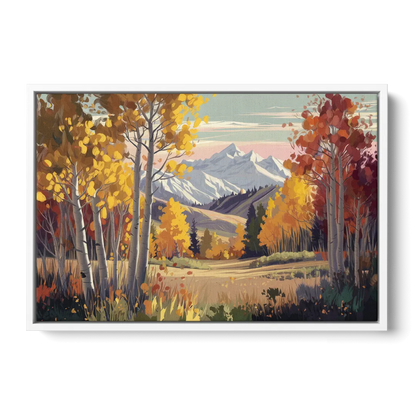 Aspen Majestic Landscape - White Frame Canvas