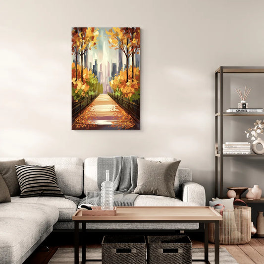 New York City Central Park in Fall Sunny - Canvas Wall Art Living Room