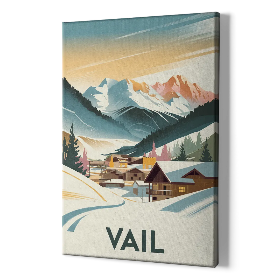 Vail Colorado Charm - Canvas Print Art Sides