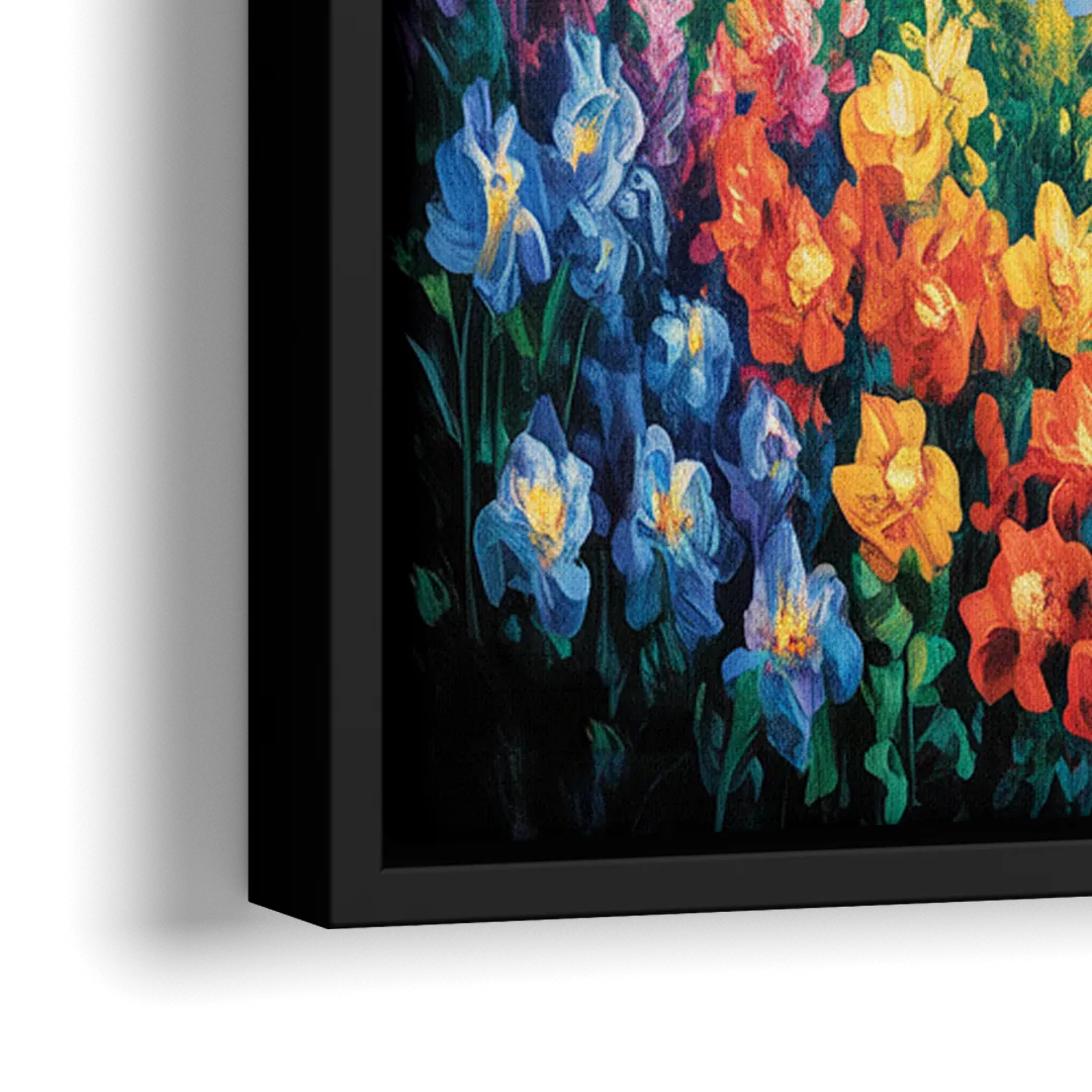 Niagara Falls Sunset Glow - Close-Up Black Frame Canvas