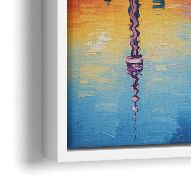 Toronto Downtown Nightscape - Close-Up White Frame Canvas