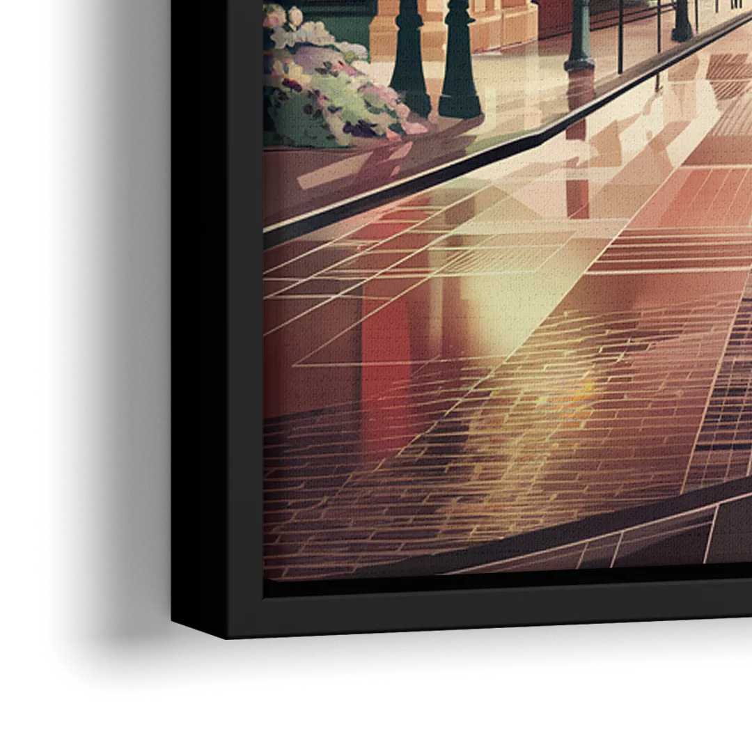 Camden Urban Charm Cityscape - Close-Up Black Frame Canvas