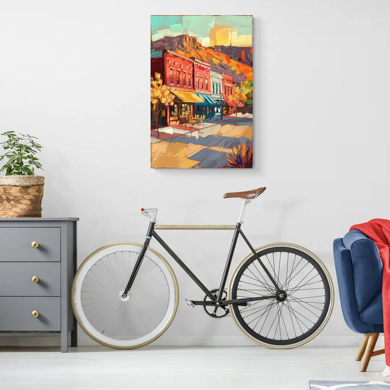 Bisbee Quaint Downtown View - Canvas Wall Art Living Room