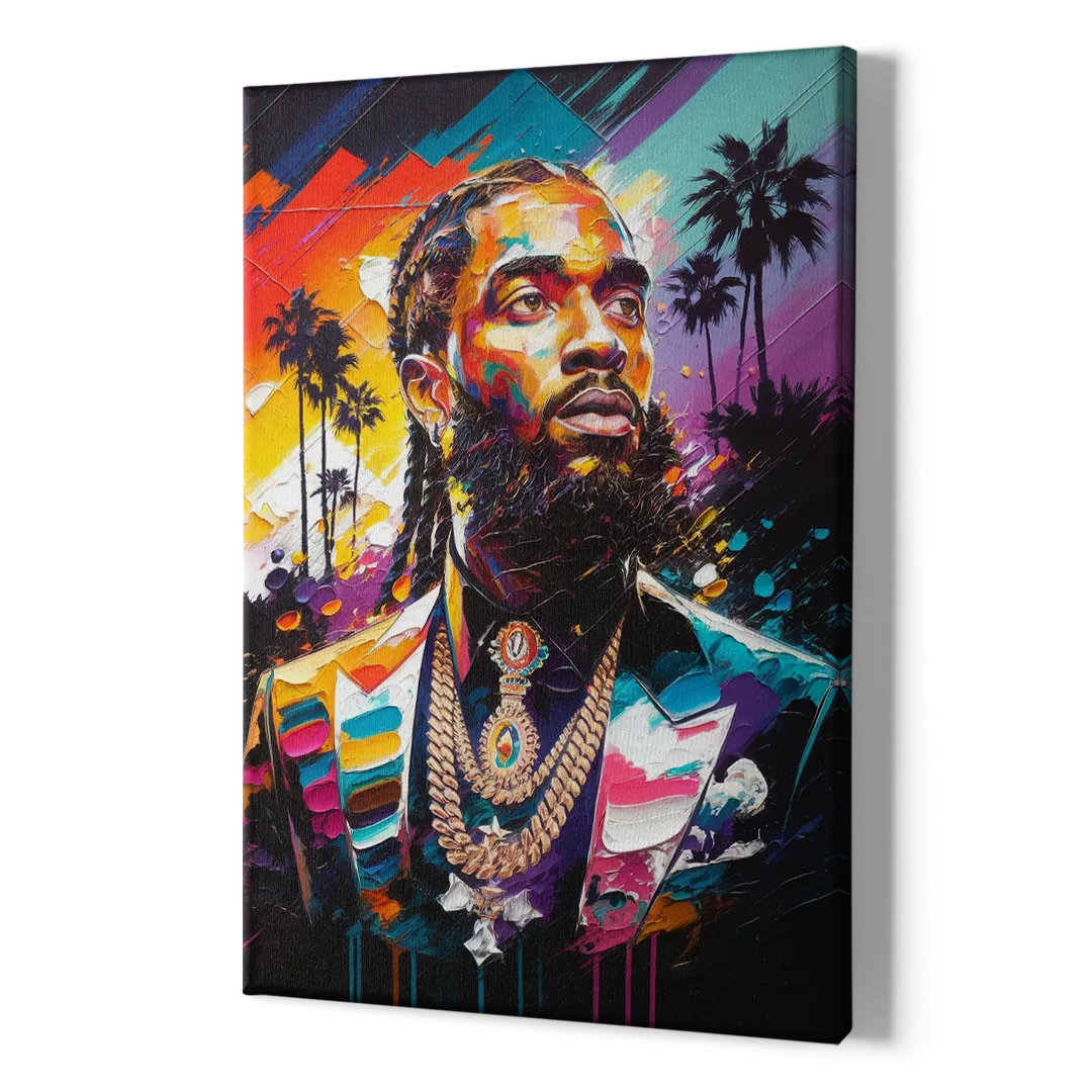 Los Angeles Nipsey Hussle Tribute - Canvas Print Art Sides