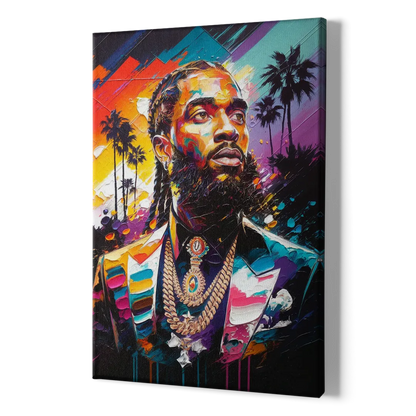 Los Angeles Nipsey Hussle Tribute - Canvas Print Art Sides