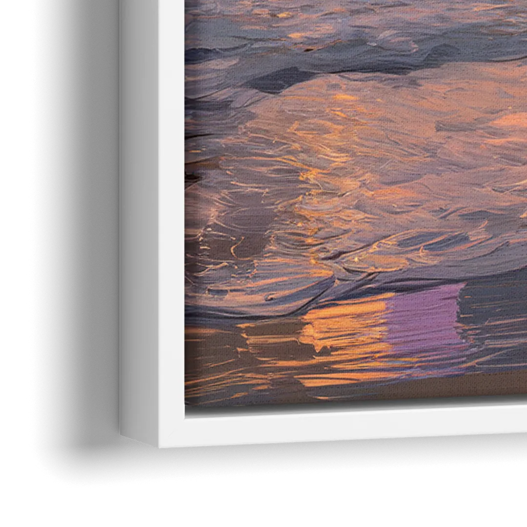 Myrtle Beach Pier at Sunset - Close-Up White Frame Canvas