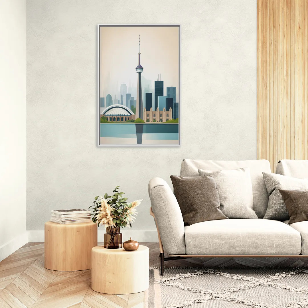 University of Toronto Campus - Living Room White Frame Canvas
