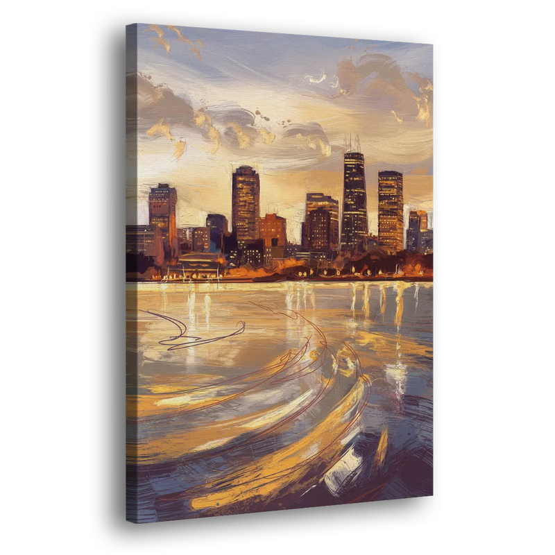Boston Skyline with Charles River - Canvas Print Art Sides