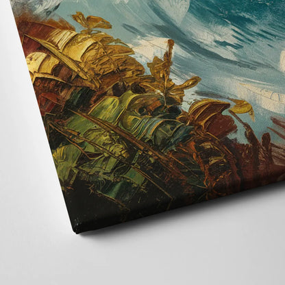 Seaside Rocky Cliffs Canvas Close Up