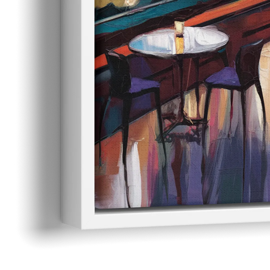 San Francisco Sunset Over the Bay - Close-Up White Frame Canvas