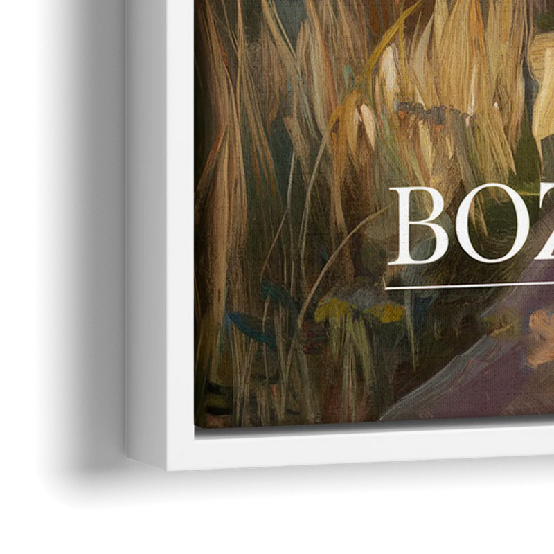 Bozeman Rustic Landscape - Close-Up White Frame Canvas