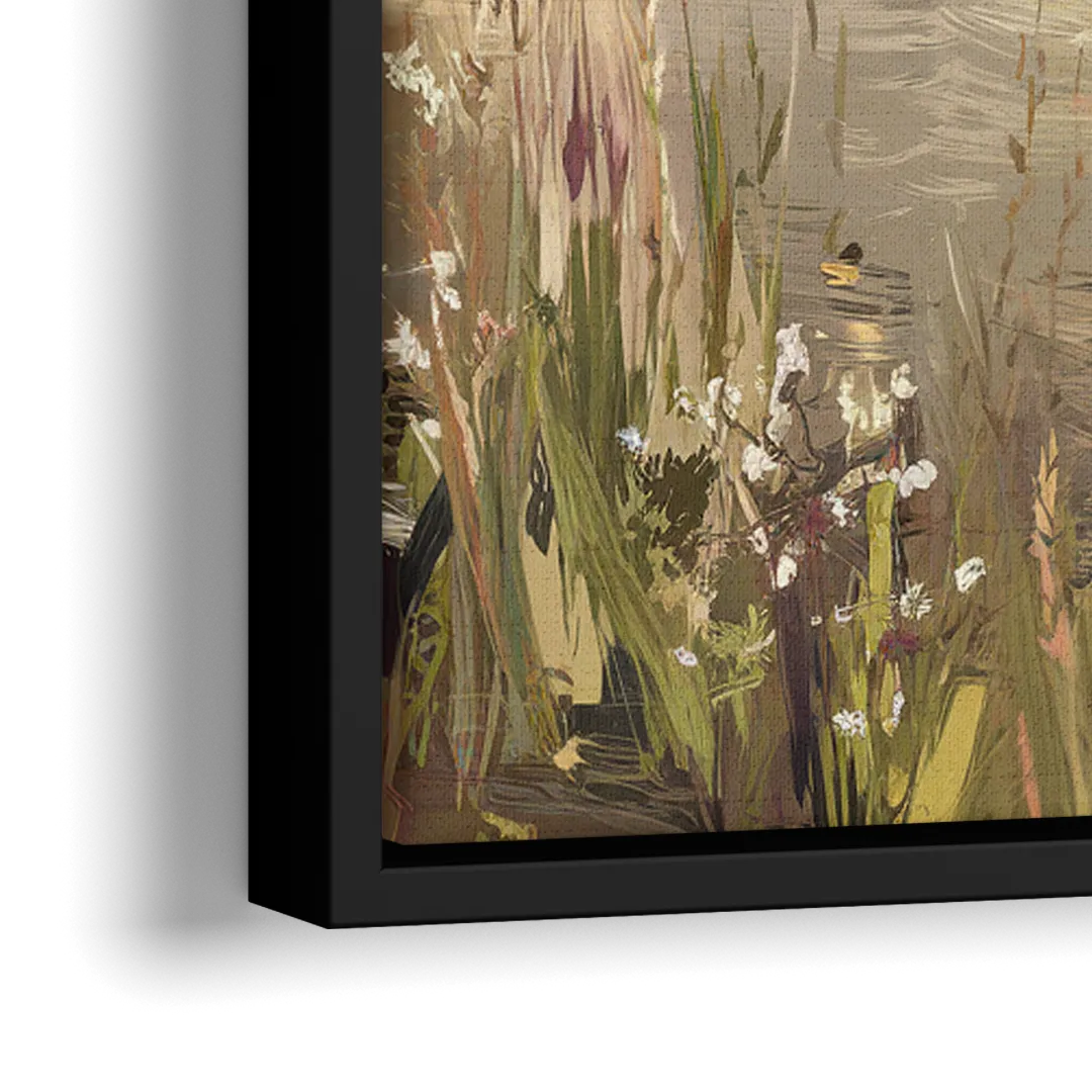 Springfield Scenic River View - Close-Up Black Frame Canvas