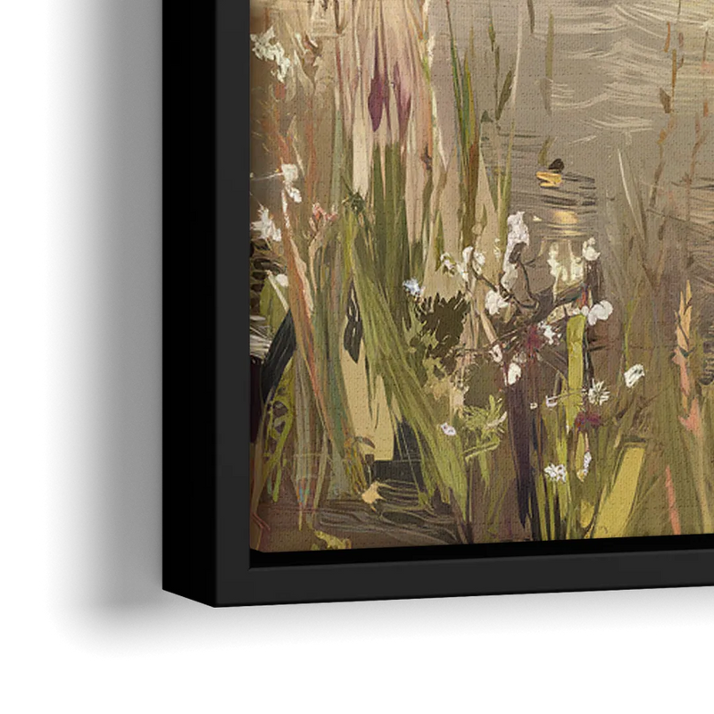 Springfield Scenic River View - Close-Up Black Frame Canvas