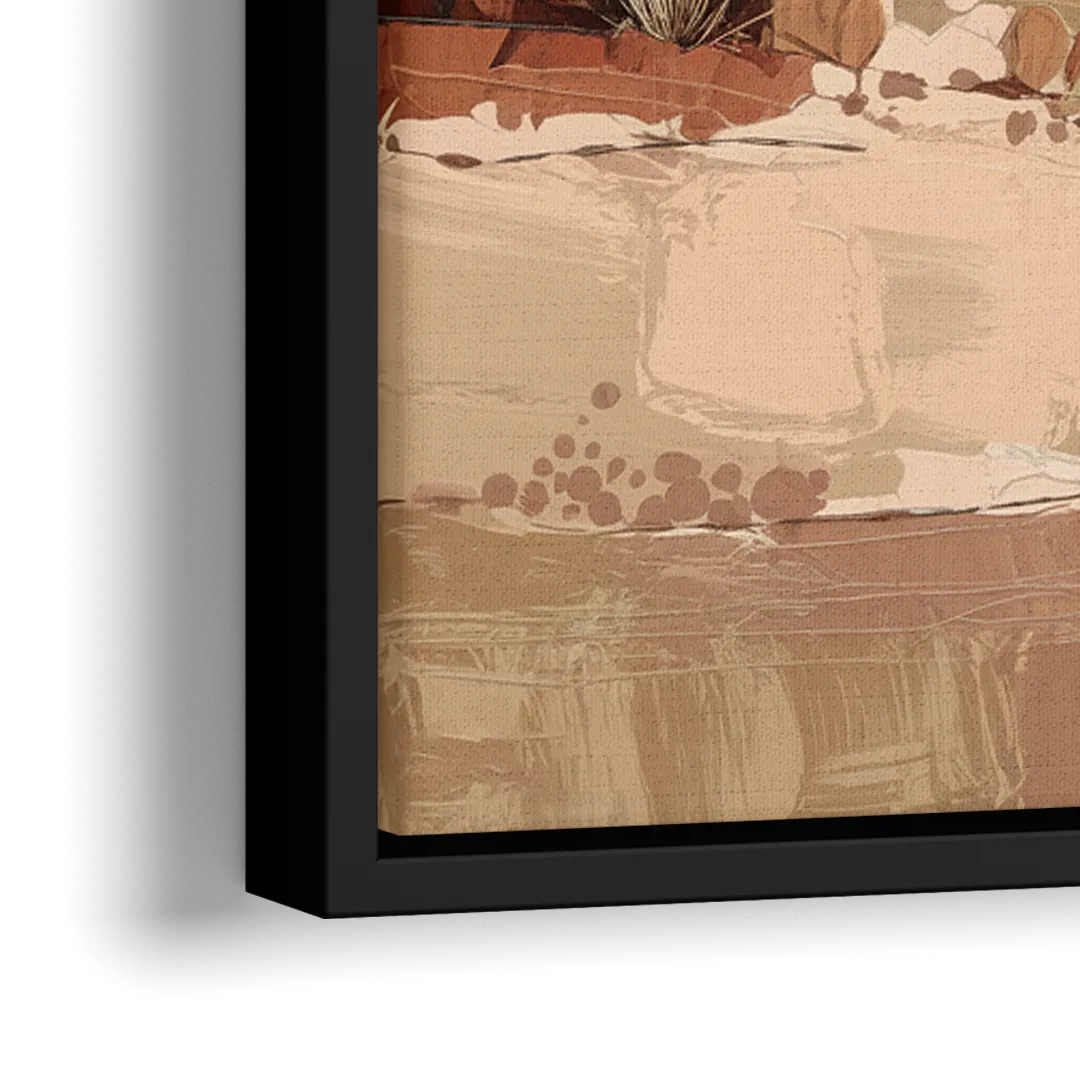 Marfa Desert Landscape - Close-Up Black Frame Canvas
