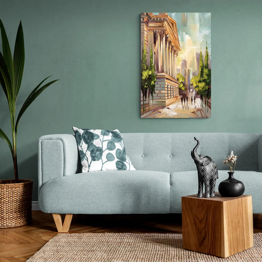 Greensboro Historic Architecture - Canvas Wall Art Living Room