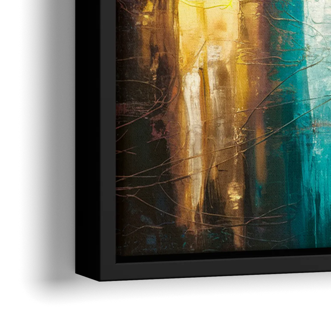 Dallas Iconic Skyline - Close-Up Black Frame Canvas