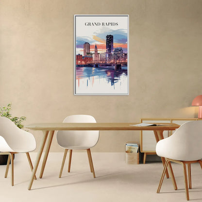 Grand Rapids Historic Landmarks - Living Room White Frame Canvas