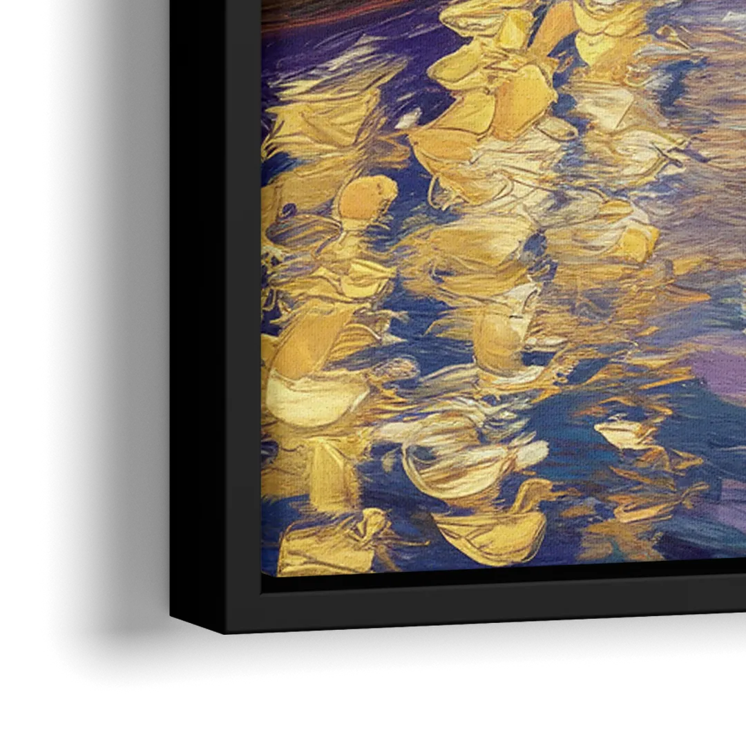 Chicago Riverwalk Charm - Close-Up Black Frame Canvas