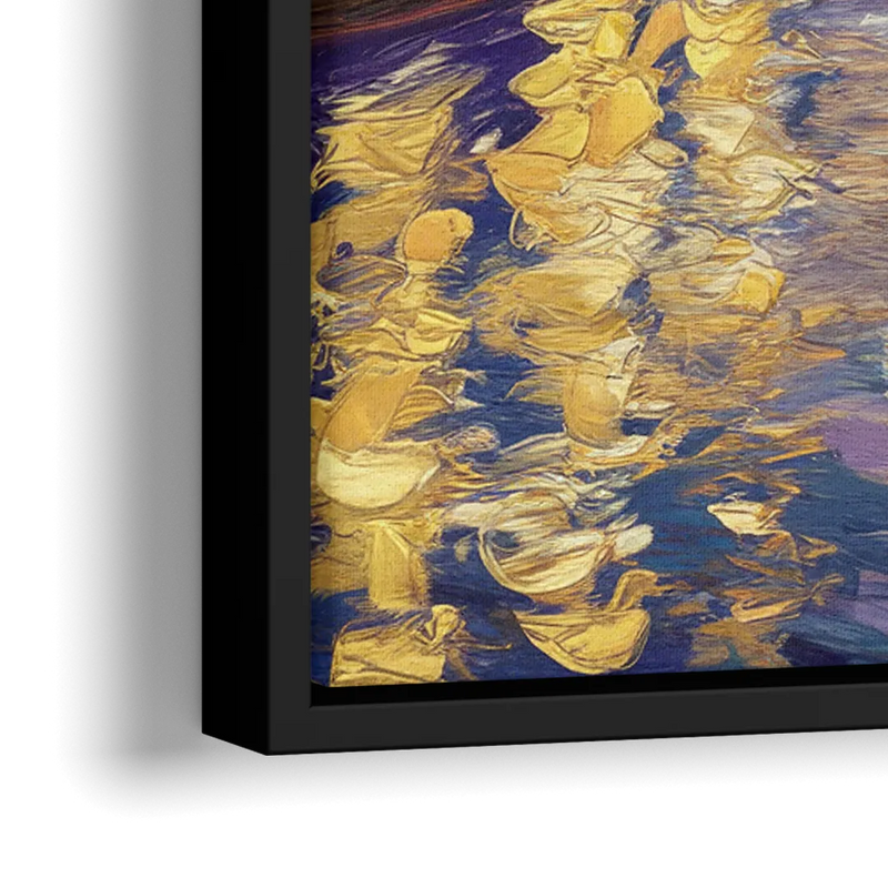 Chicago Riverwalk Charm - Close-Up Black Frame Canvas