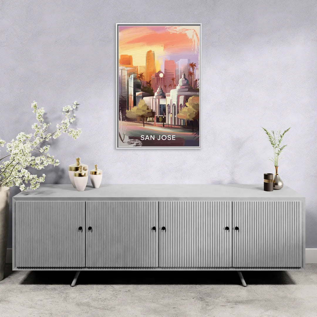 San Jose Architectural Beauty - Living Room White Frame Canvas