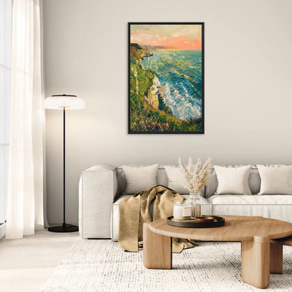 Big Sur Ocean Cliffs - Living Room Black Frame Canvas