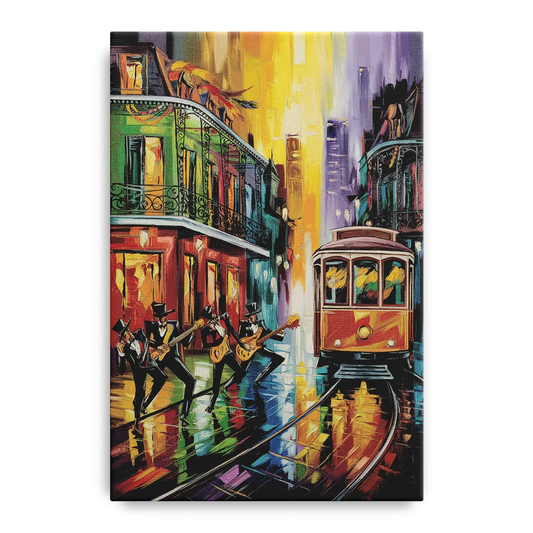 New Orleans Symbols of Culture - Canvas Wall Art