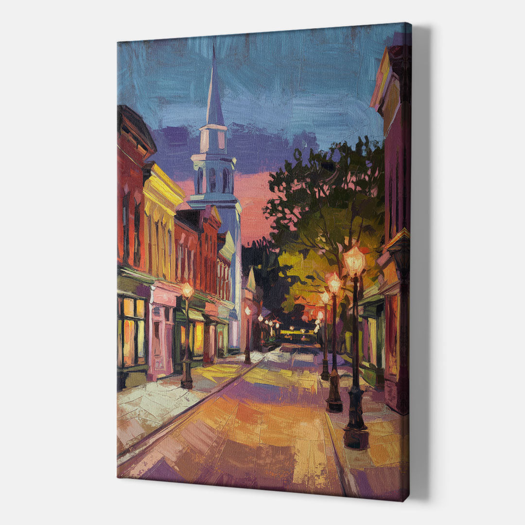 Burlington Historic Downtown - Canvas Wall Art Indoor