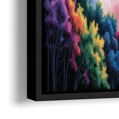 Niagara Falls Light Show - Close-Up Black Frame Canvas