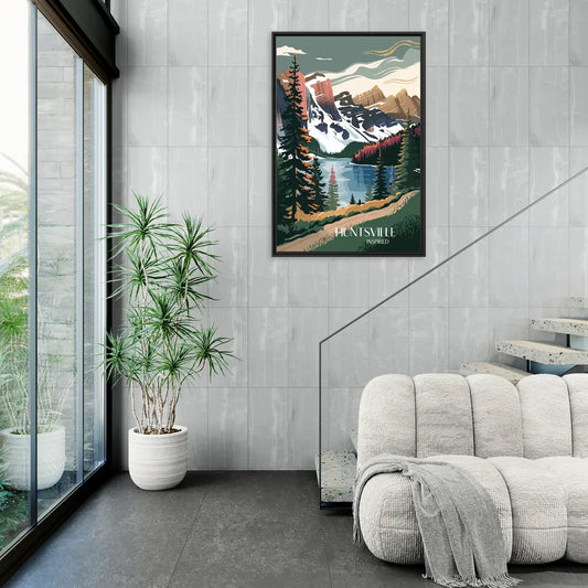 Huntsville Scenic Mountain View - Living Room Black Frame Canvas
