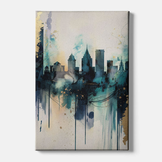 Providence Abstract Skyline - Canvas Wall Art
