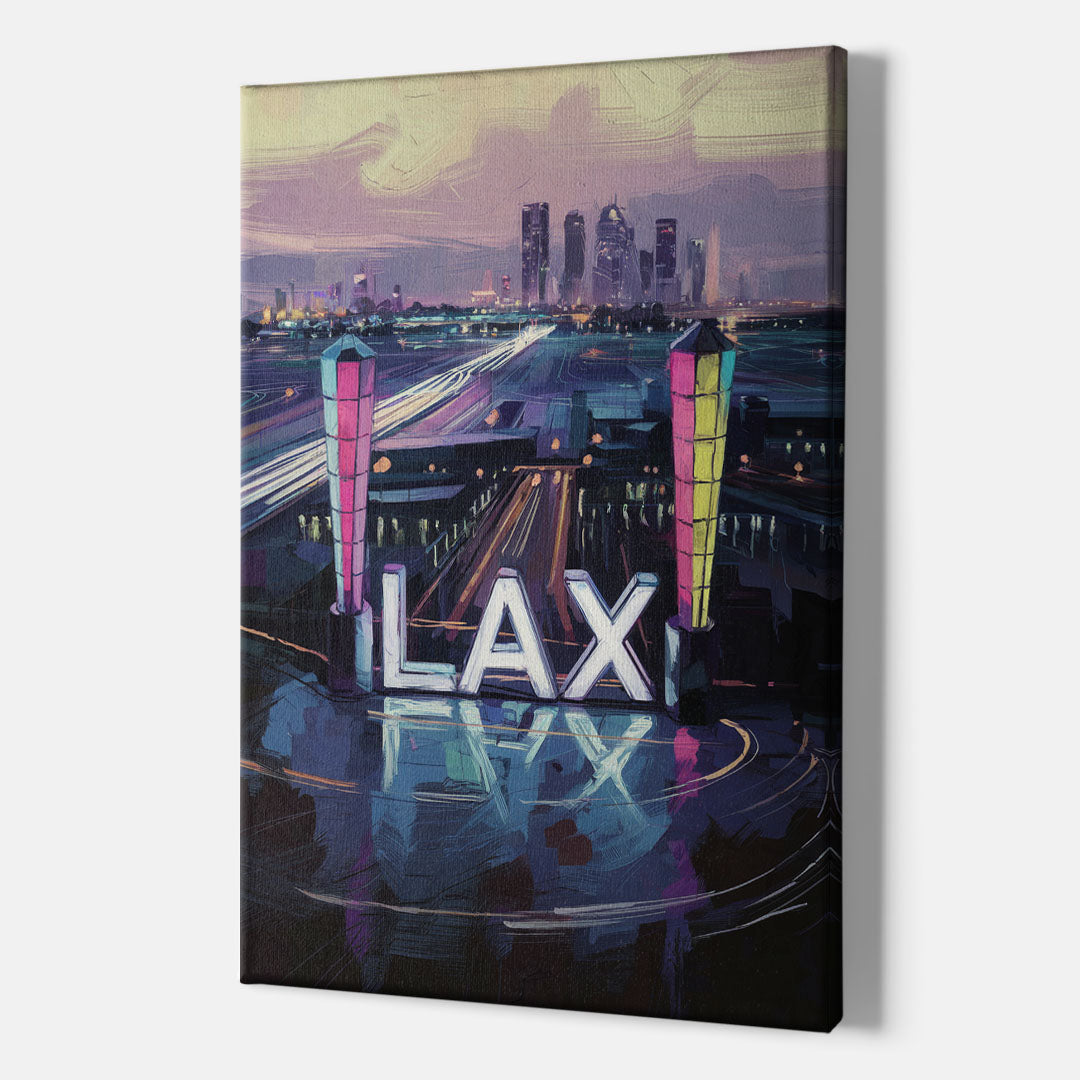 Los Angeles Airport Aerial View - Canvas Wall Art Indoor
