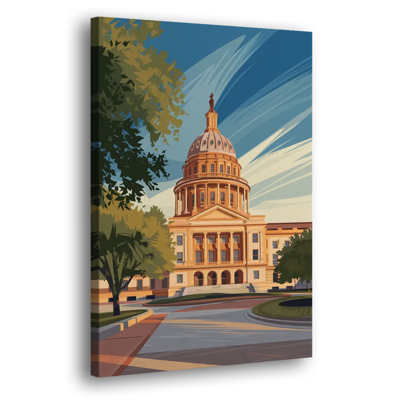 Austin Capitol Building Charm - Canvas Print Art Sides
