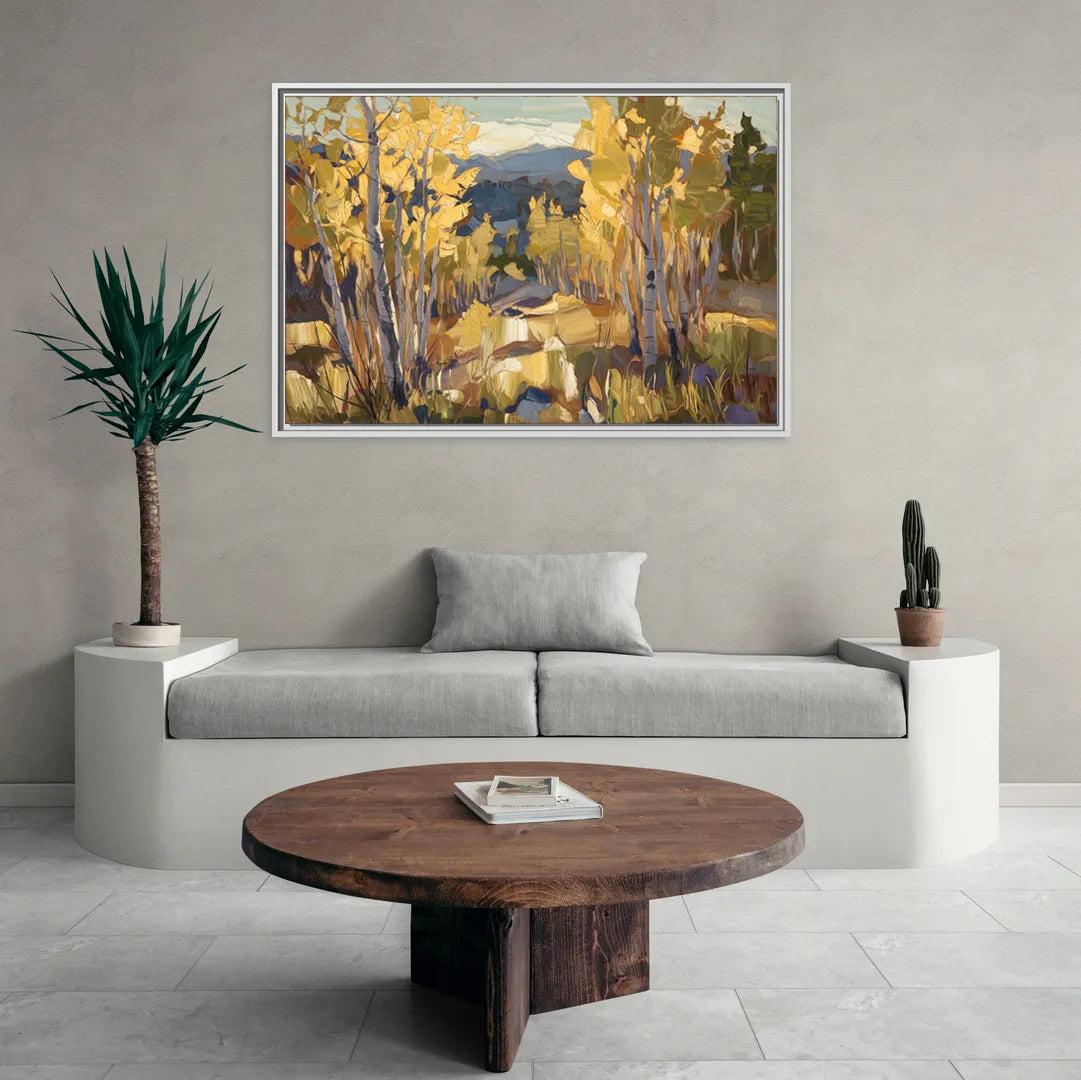 Aspen Wilderness Beauty - Living Room White Frame Canvas