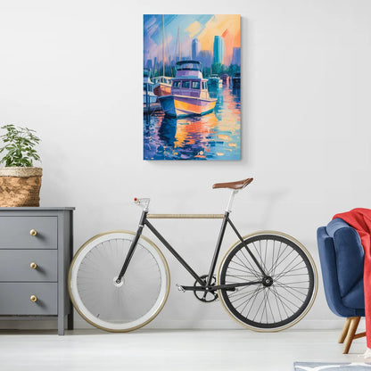 False Creek Boats - Canvas Wall Art Living Room