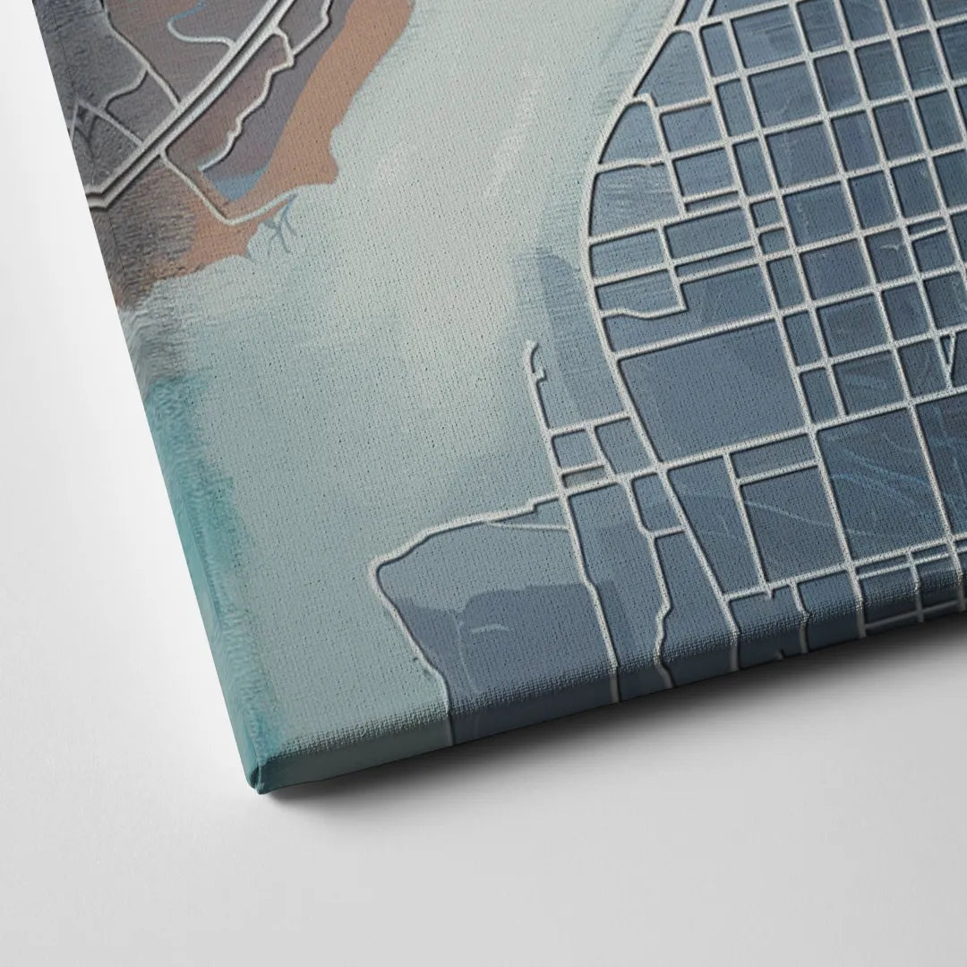 Kansas City Missouri Map Canvas Close Up