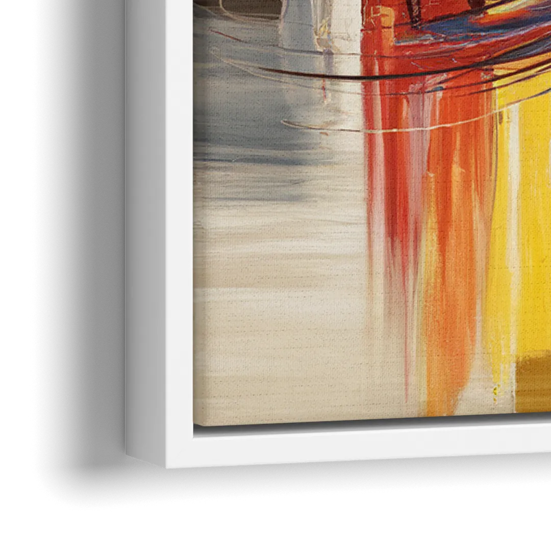 Nashville Skyline at Sunset - Close-Up White Frame Canvas