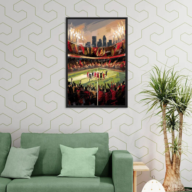 Atlanta United Team Celebration - Living Room Black Frame Canvas