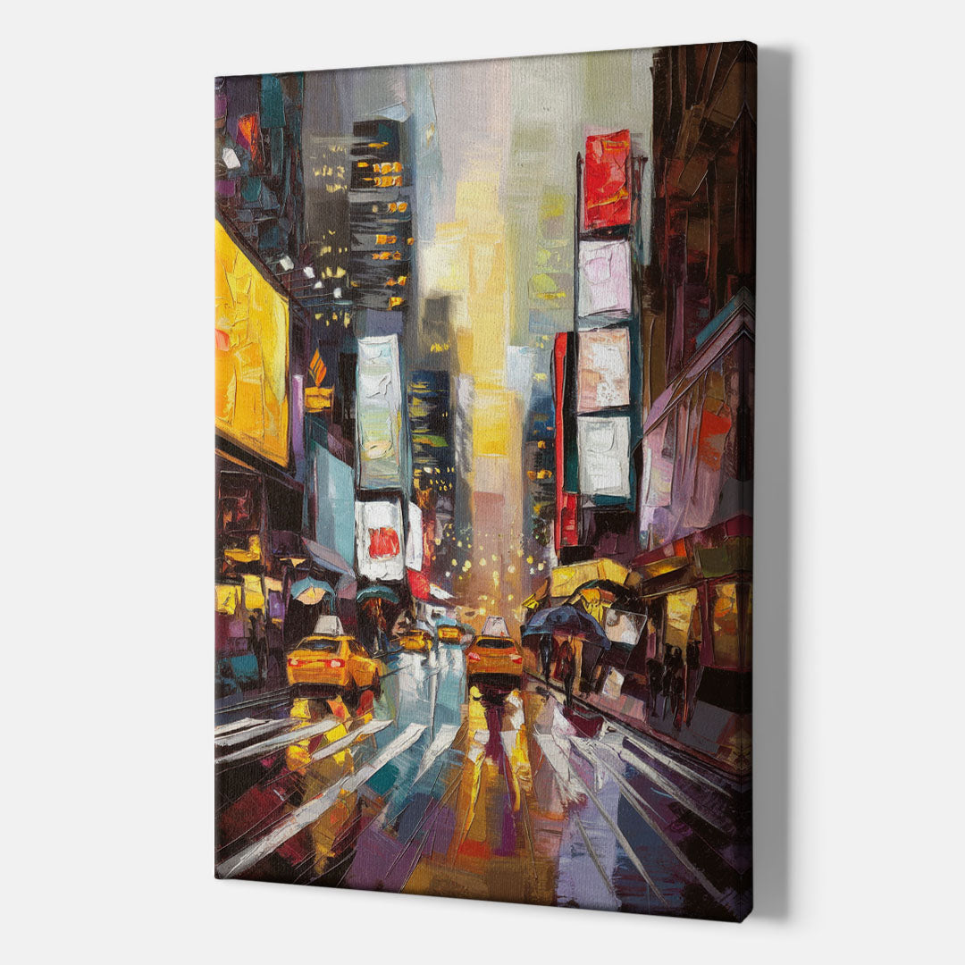 New York City Framed Street Photography Evening - Canvas Wall Art Indoor