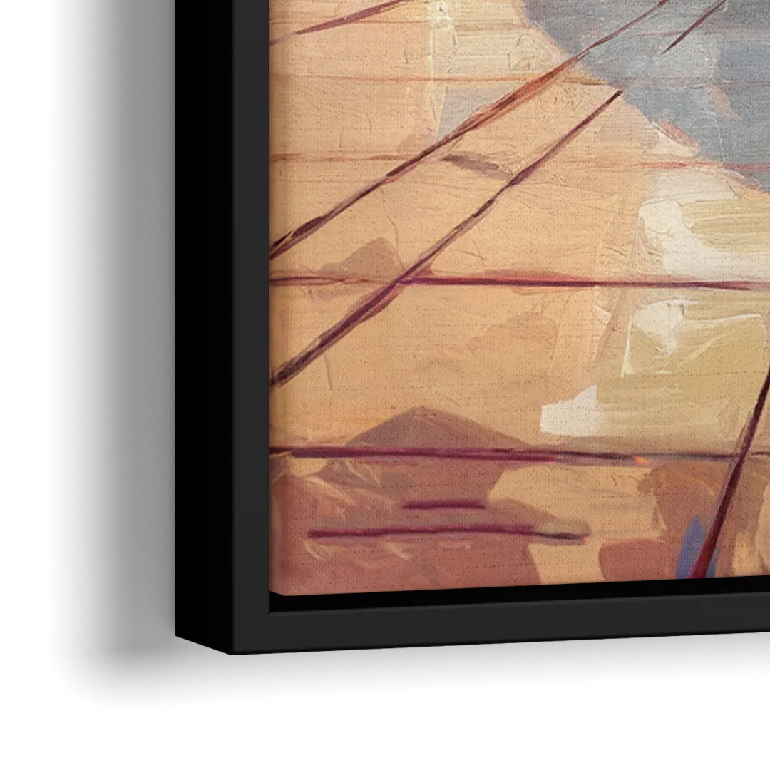 Chicago Cloud Gate Reflection - Close-Up Black Frame Canvas