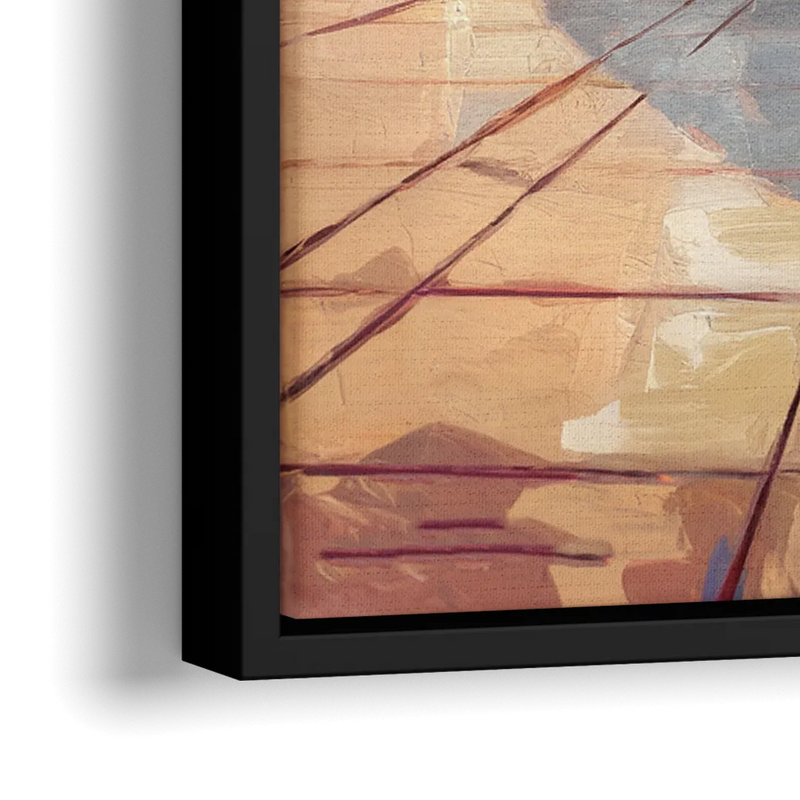 Chicago Cloud Gate Reflection - Close-Up Black Frame Canvas