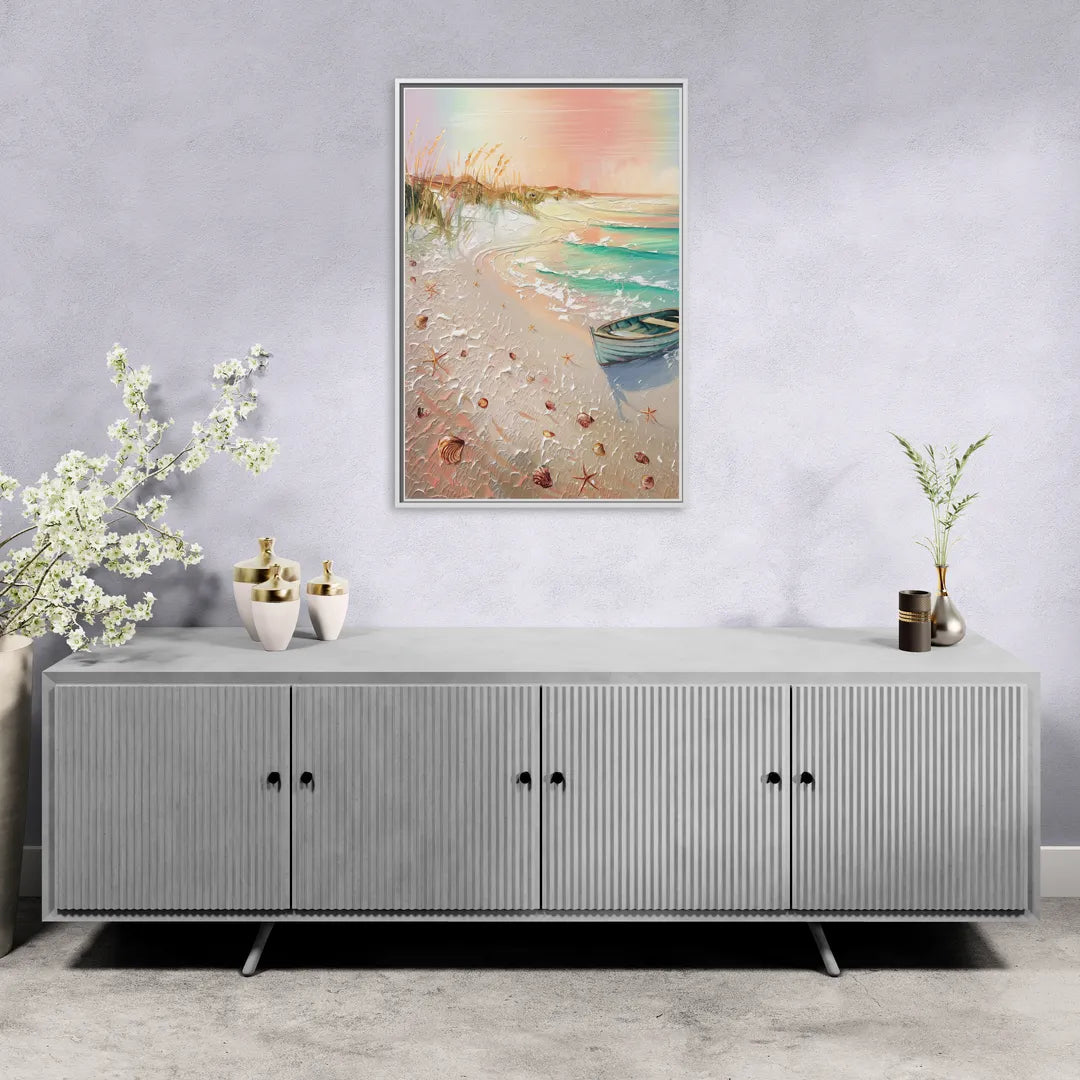 Virginia Beach Nautical Charm - Living Room White Frame Canvas