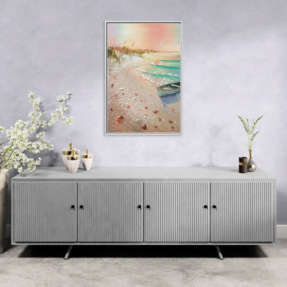 Virginia Beach Nautical Charm - Living Room White Frame Canvas