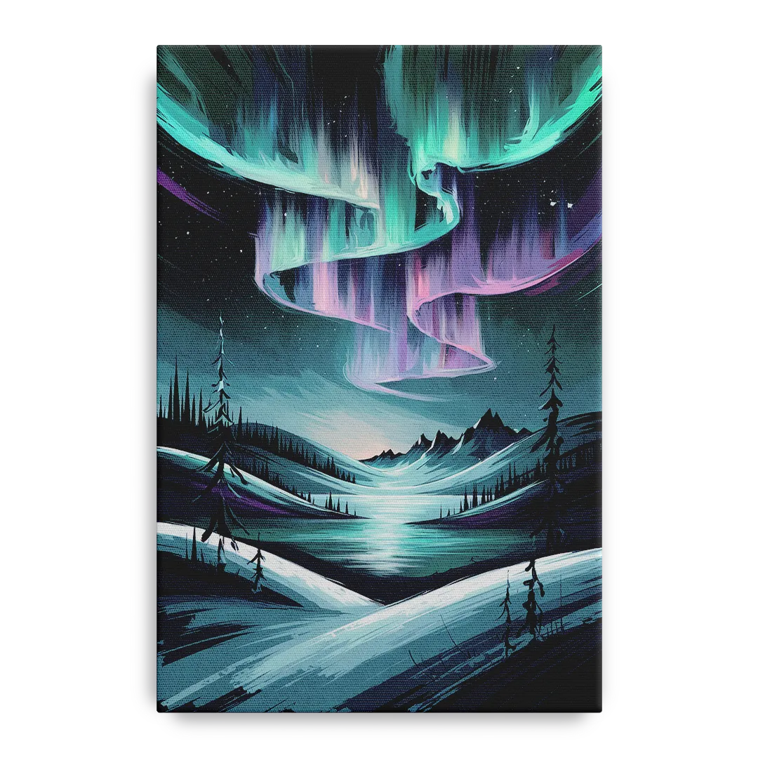 Aurora Skyline Glow - Canvas Wall Art